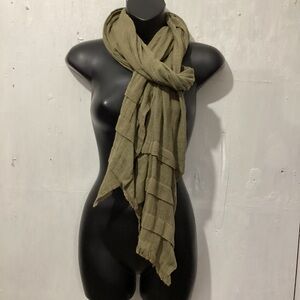 Elegant Olive Green FLAX  Scarf